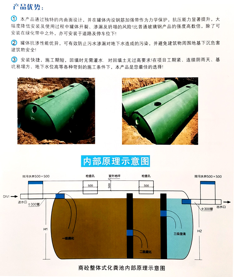 同心玻璃钢化粪池